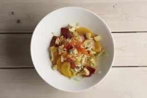 Slimming Diet Foods Prints: Portion of salad with bacon, cabbage