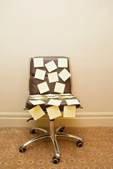 Teamwork And Success Concept Prints: Post it notes on a chair