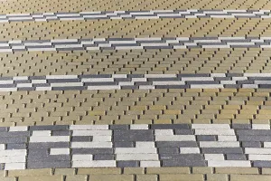 Ceramic Tile Patterns Prints: Striped pattern of rectangular tiles in the park