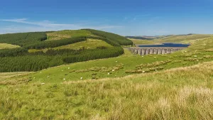 Nant-y-Moch Reservoir Dam Print, Ceredigion, Wales