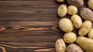 Vegan Diet Prints: Potatoes table with copy space
