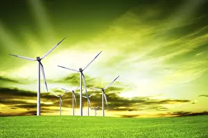 Deserted Windmill Prints: Power at sunset