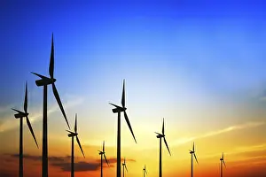 Renewable Energy Source Prints: Power at sunset