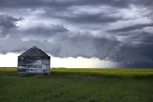 Dark Cloudy Atmosphere Prints: Prairie Storm Clouds Canada Saskatchewan Dramatic Summer