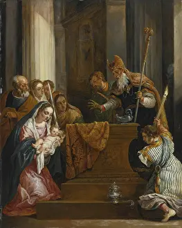 Prints of The Presentation of the Lord in the Temple, painting by David Teniers (baptised 15 December 1610 in Antwerp, died 25 April 1690 in Brussels), Flemish painter, draughtsman and curator Portrait Painting Prints: The Presentation of the Lord in the Temple, David Teniers Print