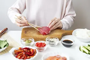 Sushi Preparation Prints: The process of preparing sushi