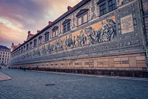Eastern Germany Evening Sky Prints: The procession of princes in Dresden