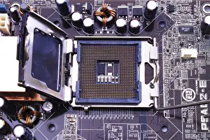 Computer Motherboard Prints: Processor in motherboard or mainboard