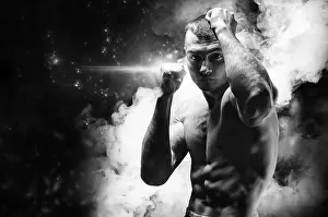 Professional Boxer Prints: Professional boxer posing in the studio