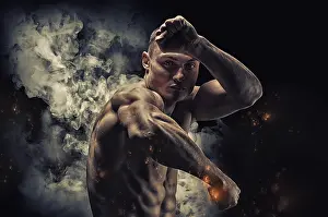 Professional Boxer Prints: Professional boxer posing in the studio