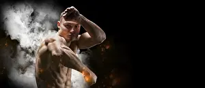 Professional Boxer Prints: Professional boxer posing in the studio