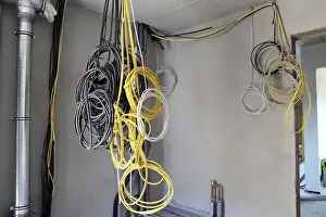 Building Shell Construction Prints: Professional electrical installation on a building shell