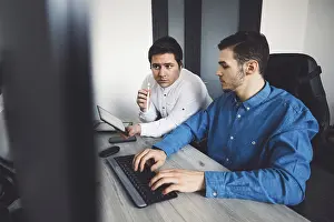 Computer Specialist Prints: IT Programmer Working on Desktop Computer