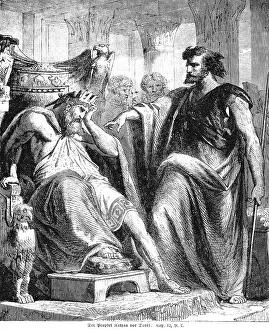 Christian Scripture Images Prints: The prophet Nathan in front of David