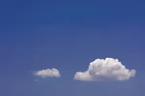 Blue Sky Prints: Puffy clouds on a blue sky