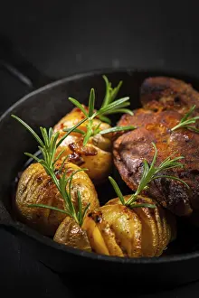Rustic Potato Dish Prints: Pulled pork dish with backed rustic potates and spices