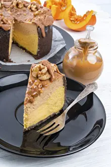Sweet Pumpkin Treats Prints: Pumpkin cheesecake with nuts