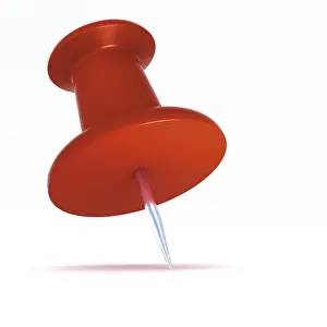 Computer Graphic Depiction Prints: Push pin, 3D rendering