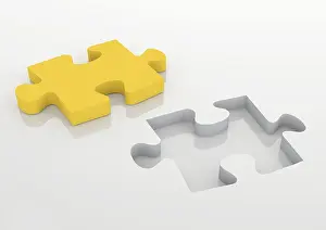 Missing Puzzle Piece Prints: Puzzle piece as a missing element