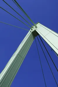 Deserted Street Scene Prints: Pylons of the Deutz Bridge