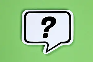 Speech Bubble Symbol Prints: Question Mark Question Questions Help Problem Information Support in Speech Bubble Communication Concept Talk
