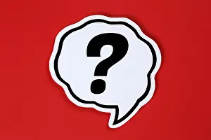 Speech Bubble Concept Prints: Question Mark Question Questions Help Problem Information Support in Speech Bubble Communication Concept Talk
