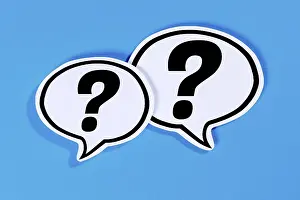 Question Mark Symbol Prints: Question mark as a symbol for question Questions Help Problem Information Support in speech bubbles Communication