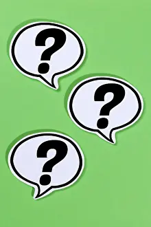 Prints of Question mark as a symbol for question Questions Help Problem Information Support in speech bubbles Communication Concept Talking Stuttgart Prints: Question Mark Print: Symbol of Inquiry in Speech Bubbles