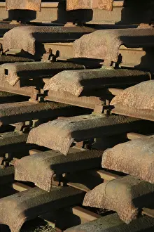 Deserted Railway Tracks Prints: Rail stack