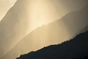 Karwendel Mountains Prints: Rain clouds on a mountain flank