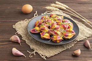 Dumpling Recipes Prints: Rainbow colored dumplings with pepper