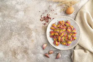 Rainbow Dumplings Prints: Rainbow colored dumplings with pepper