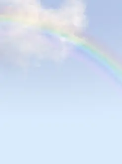 Blue Sky Weather Prints: Rainbow, partially covered by a cloud