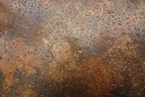 Full Frame Water Surface Prints: Raindrops on a mixed brown plastic surface