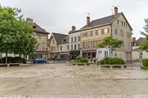 Old Town Street Scene Prints: Rainy impression of Troyes
