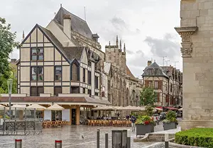 Old Town Street Scene Prints: Rainy impression of Troyes