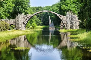 Volcanic Rock Landmark Prints: Rakotz Bridge, also Devil's Bridge