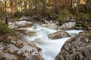 Long Exposure Outdoor Shots Prints: Ramsauer Ache River in the enchanted forest