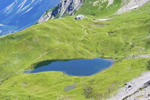 Allgau Alps Landscape Prints: Rappensee, behind it Rappenseehutte