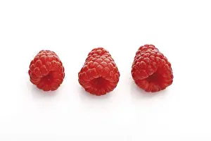 Balanced Diet Nutrition Prints: Three raspberries, side by side