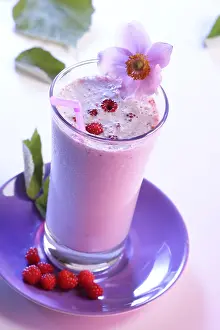 Raspberry Drink Prints: Raspberry drink with blossom