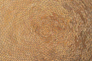 Deserted Red Brick Building Prints: Red brick vault. Ceiling. Architectural Texture