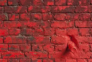 Red Brick Wall Background Image Prints: Red bricks pattern background of a wall