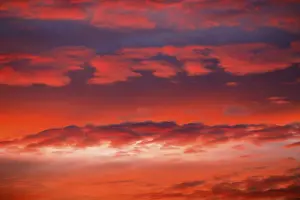 Evening Sun In Germany Prints: Red cloud sky at sunset, sunset