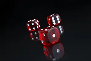 Studio Shot Dice Prints: Red dice