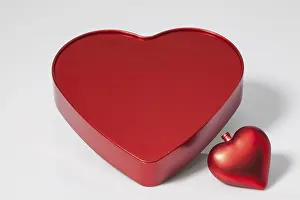 Symbolic Heart Picture Prints: Two red hearts on the white background
