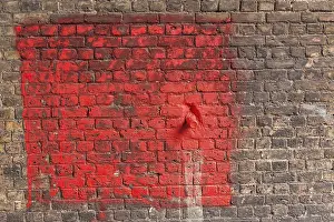 Abstract Art Prints: Red Bricks Pattern Print Wall Background