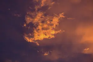Evening Sky Germany Prints: Reddish clouds in the evening sky