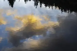 European Countryside Photography Prints: Reflection of clouds in a lake