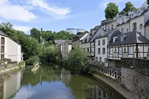 Images Dated 27th June 2024: Reflection Print of River Alzette in Luxembourg